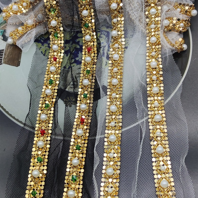 Nuevo Encaje con Cuentas Dorad - Lace Ribbon Trim reseña y precio